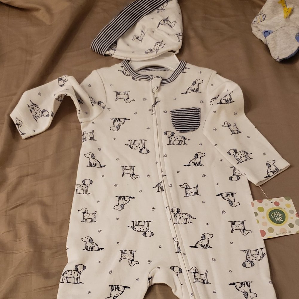 NWT Little Me Sleeper set with hat 9m